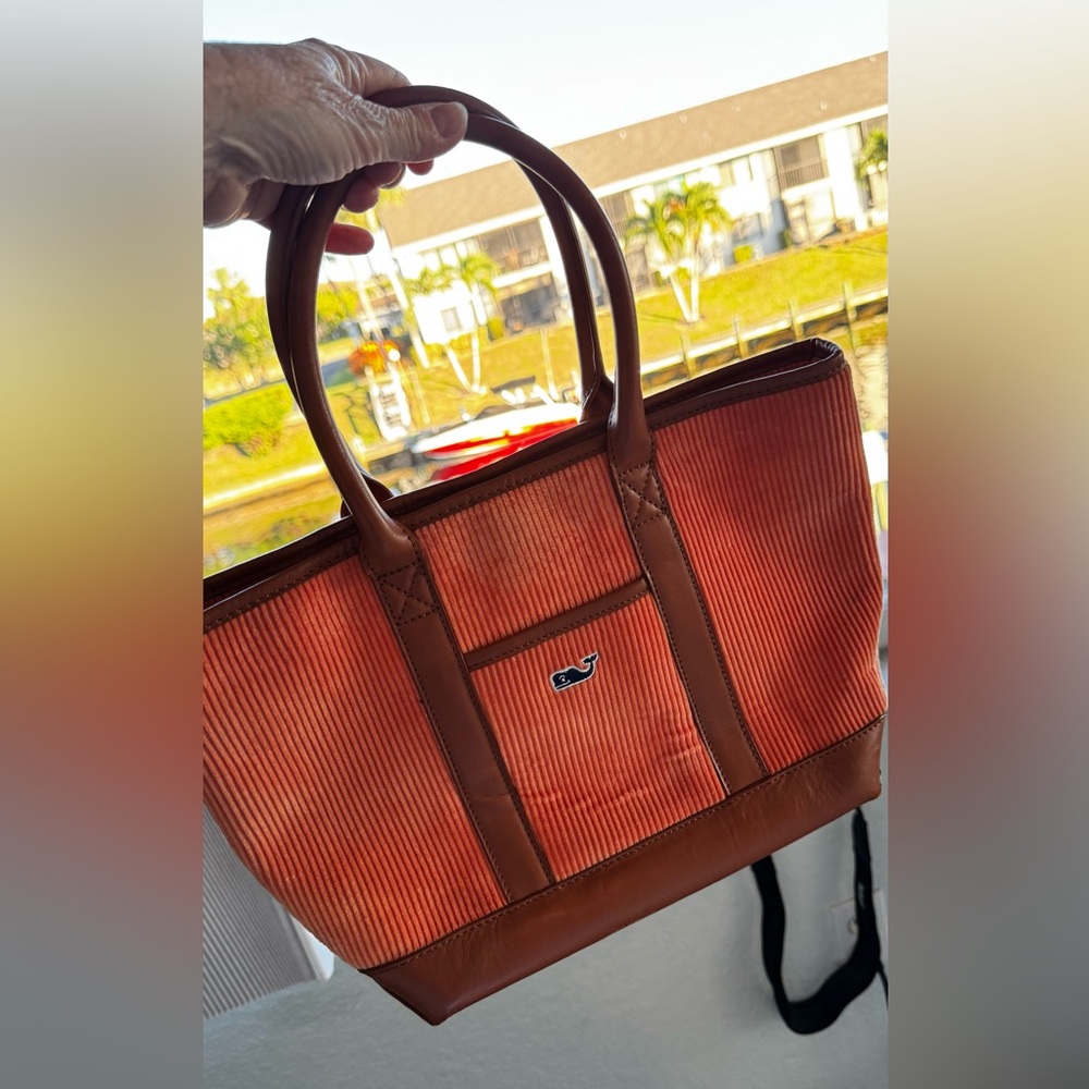 Vineyard Vines Coral Corduroy Tote - Picture 4 of 10